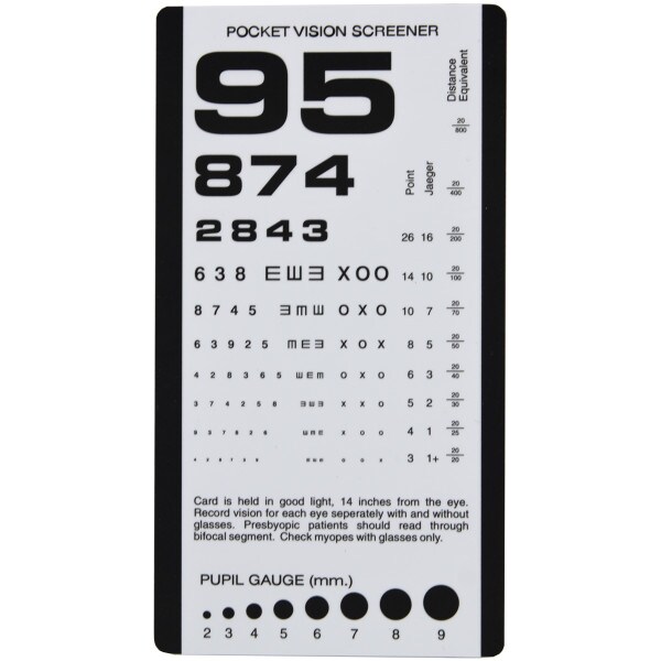 Eye Chart Pocket Size